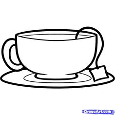 236x236 tea cup and saucer drawing sketch coloring - Teacup Drawing