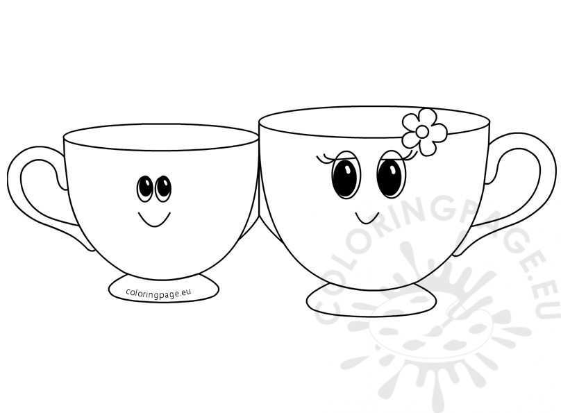 808x595 Tea Cup Coloring - Teacup Drawing