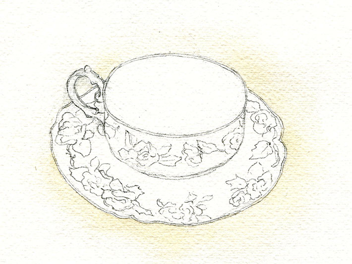 710x534 tea party how to draw a teacup and paint details - Teacup Drawing