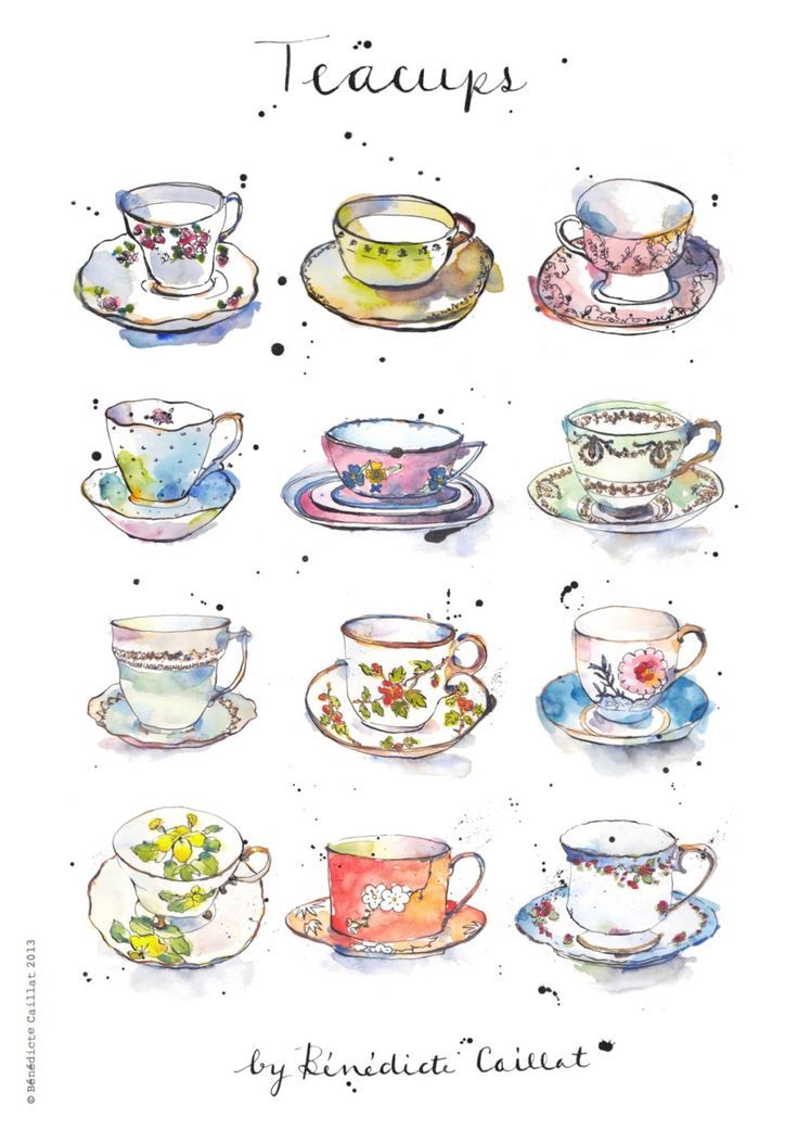 736x1041 Teacups - Teacup Drawing Tumblr