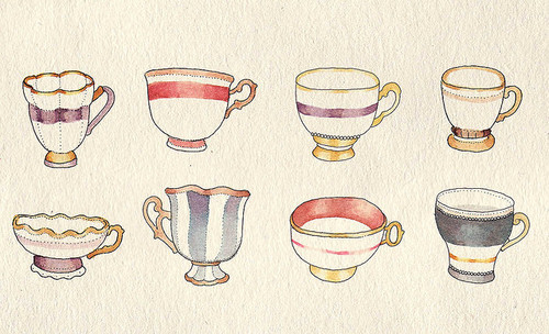 500x304 Various Tea Cups Via Tumblr On We Heart It - Teacup Drawing Tumblr