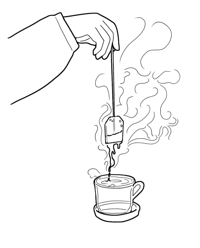 680x844 Draw Simple Or Detailed Line Drawing - Teacup Line Drawing