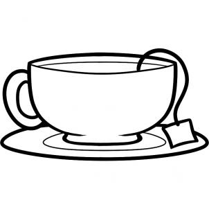 302x302 How To Draw How To Draw Tea, Tea - Teacup Line Drawing