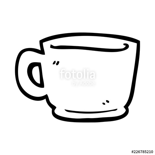 500x500 Line Drawing Cartoon Of A Tea Cup Stock Image And Royalty Free - Teacup Line Drawing