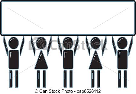 450x310 team members holding a sign drawing of a team of simple figures - Team Drawing