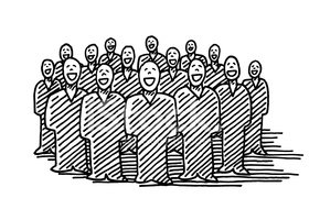 280x200 Group Of Businesspeople Teamwork Drawing Stock Vectors - Teamwork Drawing