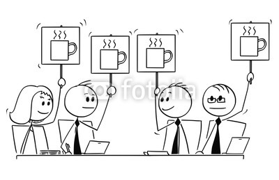 400x259 Cartoon Stick Man Drawing Conceptual Illustration Of Business Team - Teamwork Drawing