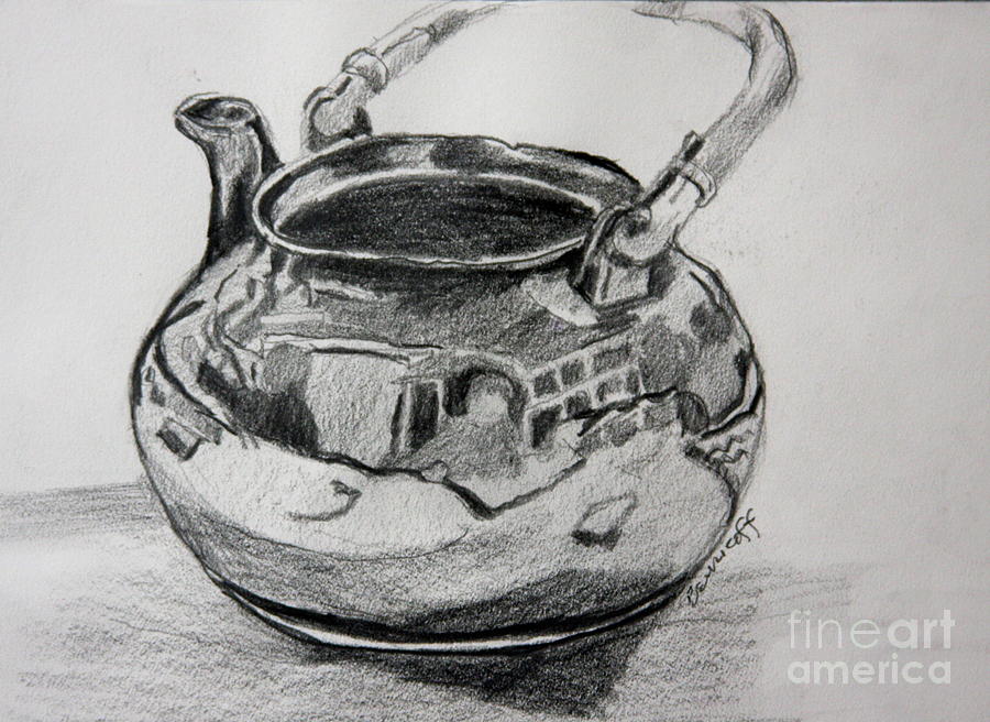 900x656 teapot reflections drawing - Teapot Drawing