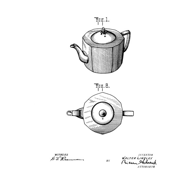630x630 teapot vintage patent hand drawing - Teapot Drawing