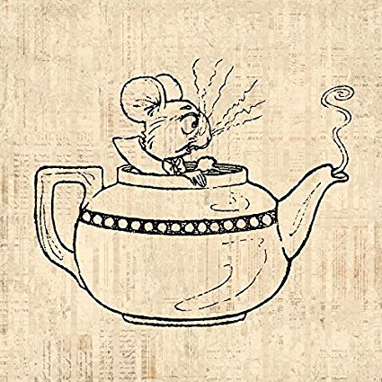 425x425 mouse in teacup vintage alice in wonderland wall art - Teapot Drawing Alice In Wonderland