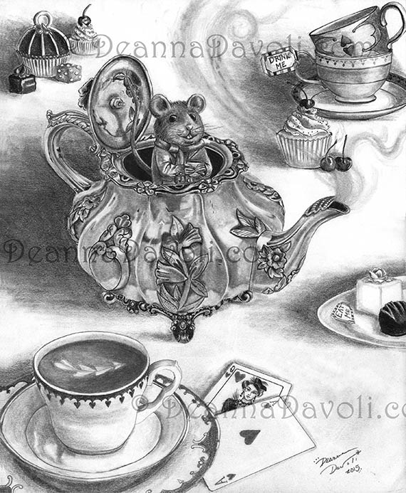 570x693 alice in wonderland, drink me, fairy tale, gothic, fantasy - Teapot Drawing Alice In Wonderland