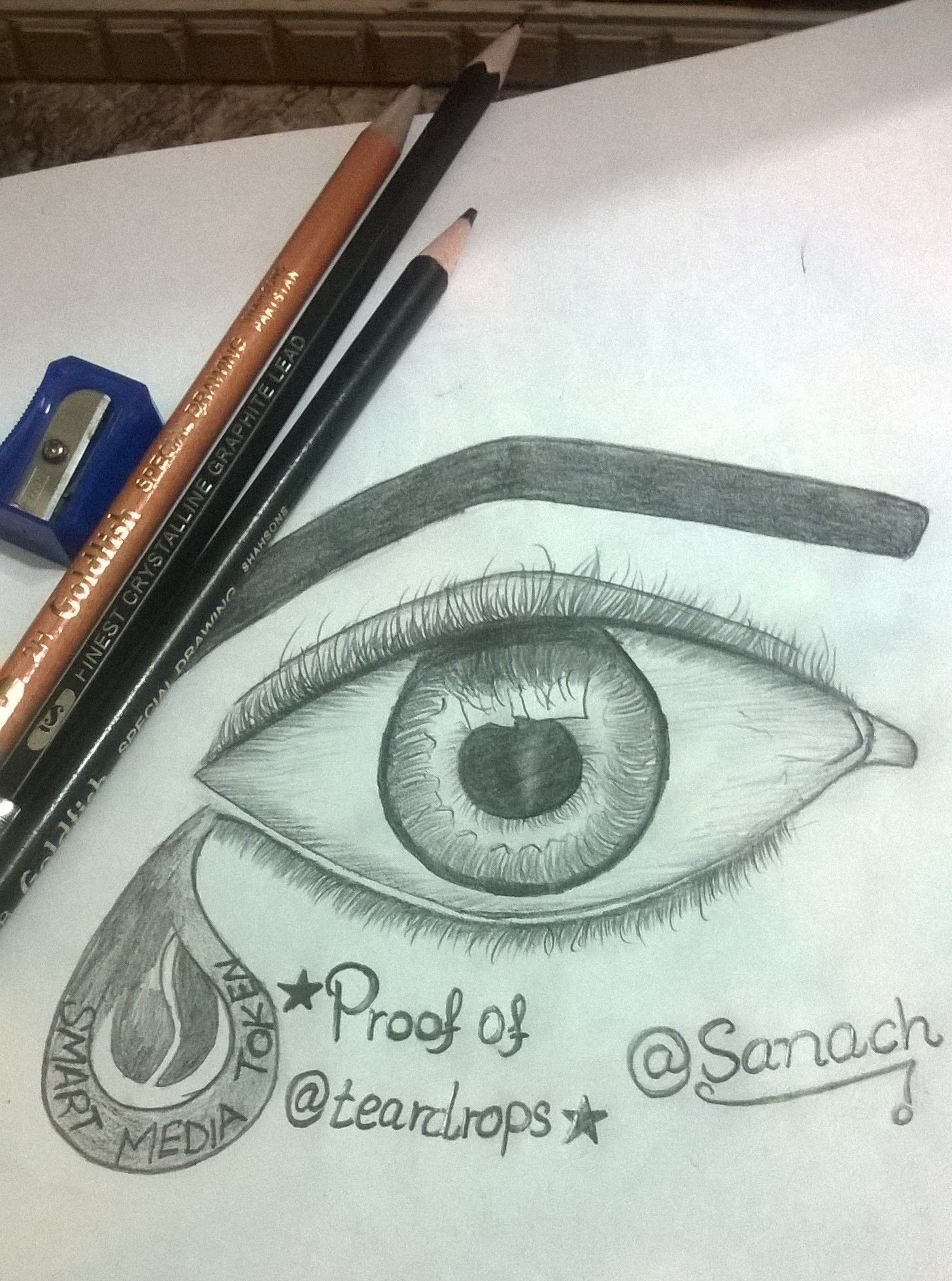 1456x1958 My Drawing Of Teardrop! Steemit - Teardrop Drawing