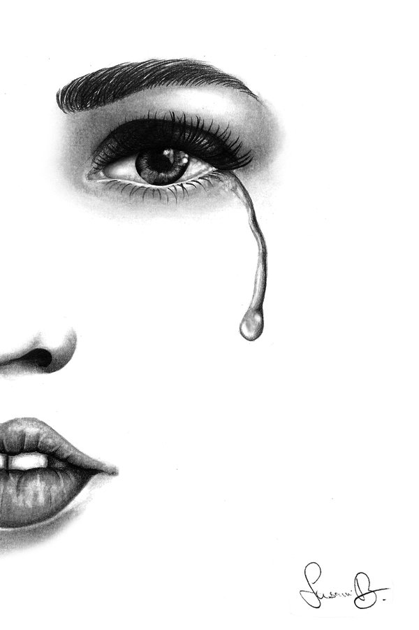 600x901 tears high quality drawing drawing skill - Tears Drawing