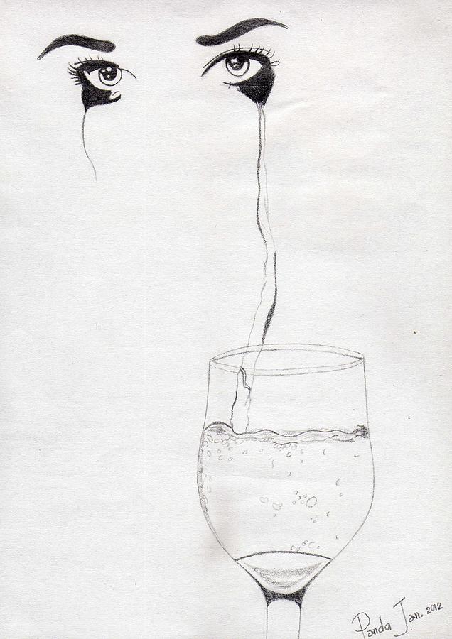 636x900 glass of tears drawing - Tears Drawing