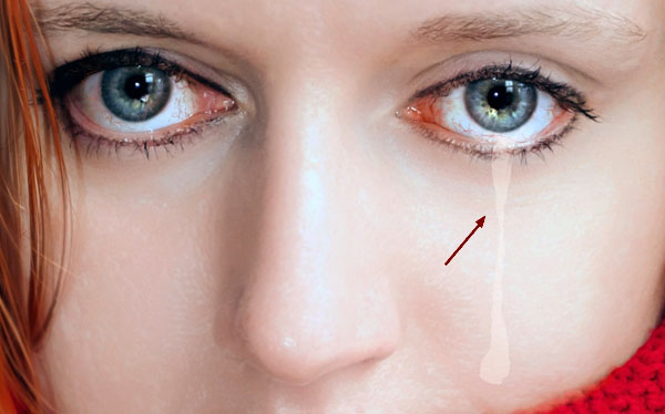 600x374 How To Paint A Realistic Tear With Adobe Photoshop - Tears In Eyes Drawing