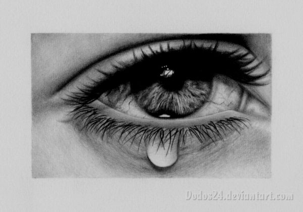 600x420 Beautiful And Realistic Pencil Drawings Of Eyes World Of Arts - Tears In Eyes Drawing