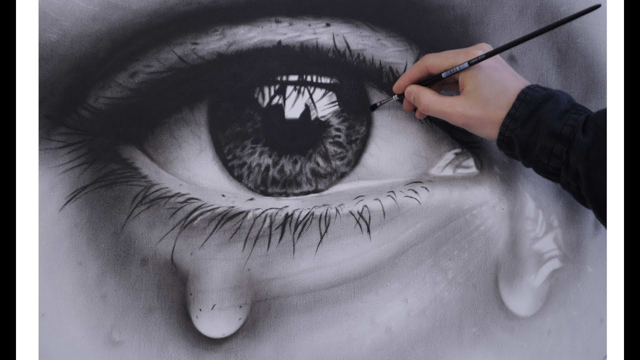 1280x720 how to draw a realistic eye with teardrop speed painting - Teary Eye Drawing