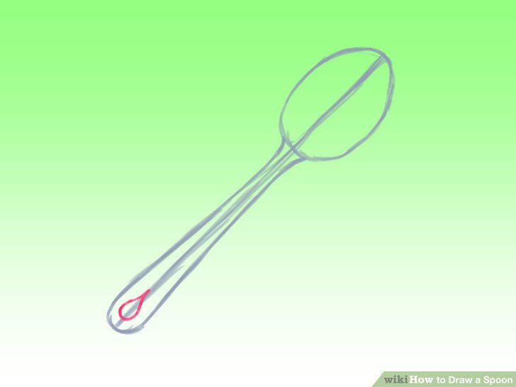 728x546 how to draw a spoon steps - Teaspoon Drawing