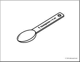 304x236 clip art measuring spoons teaspoon - Teaspoon Drawing