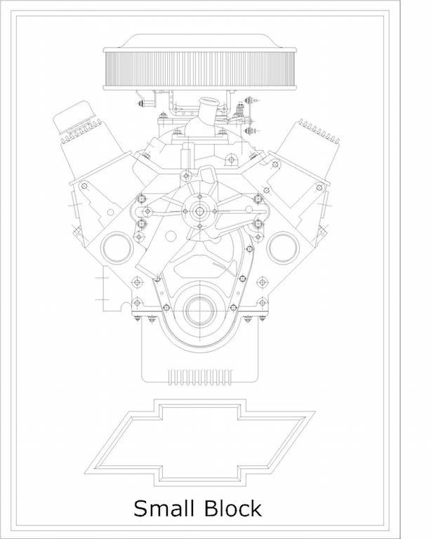 614x768 engine technical drawing prints whengparts - Tech Drawing