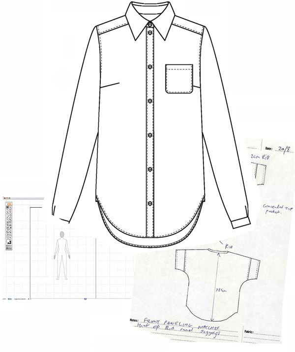 600x715 part technical fashion drawing - Technical Drawing Fashion