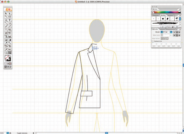 600x438 technical drawing from the generic template using illustrator - Technical Drawing Fashion