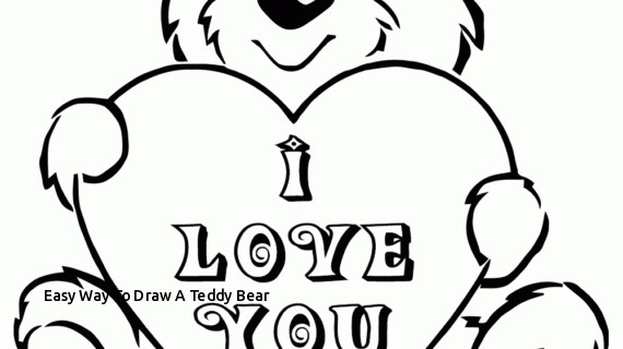 570x320 Easy Way To Draw A Teddy Bear Bear Drawing Cute - Teddy Bear Drawing