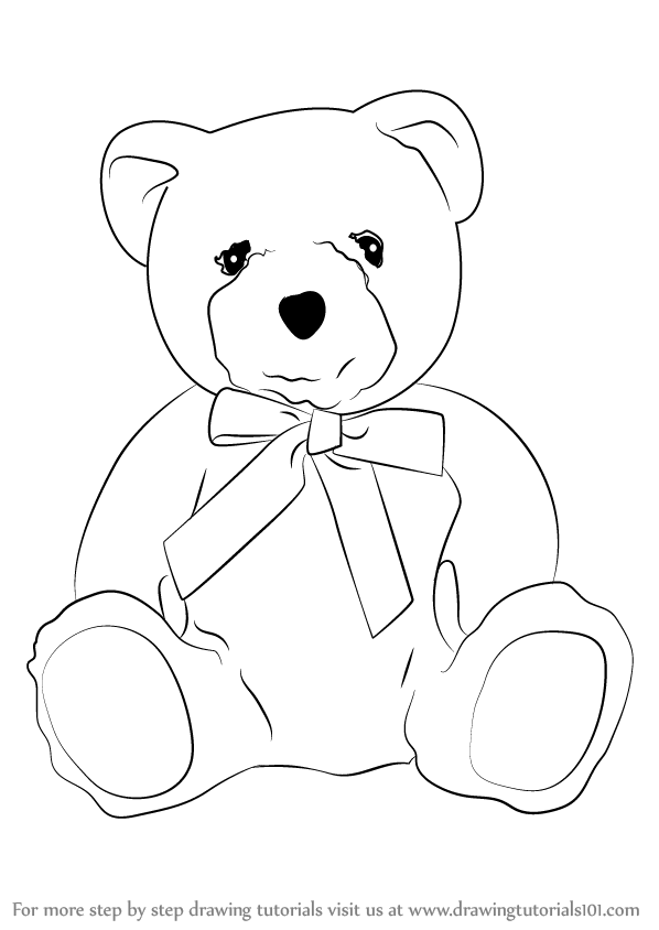 598x844 Learn How To Draw A Teddy Bear - Teddy Bear Drawing