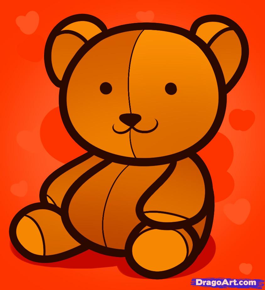 844x923 How To Draw A Teddy Bear For Kids, Step - Teddy Bear Drawing Easy. 