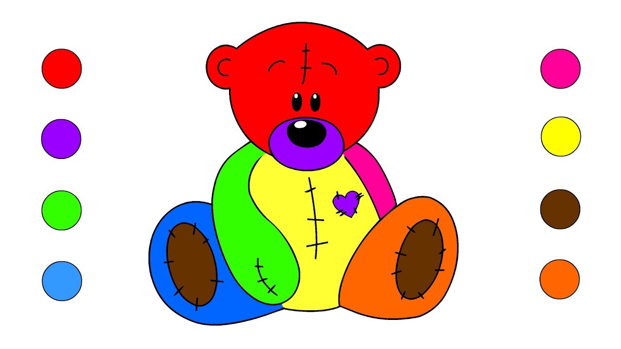 1280x720 How To Draw Teddy Bear Coloring Pages For Kids Children Toddlers - Teddy Bear Drawing For Kid
