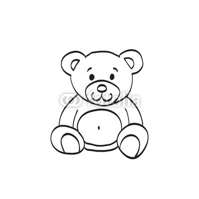 400x400 Teddy Bear Sketch Drawing On A White Background Buy Photos Ap - Teddy Bear Drawing Images