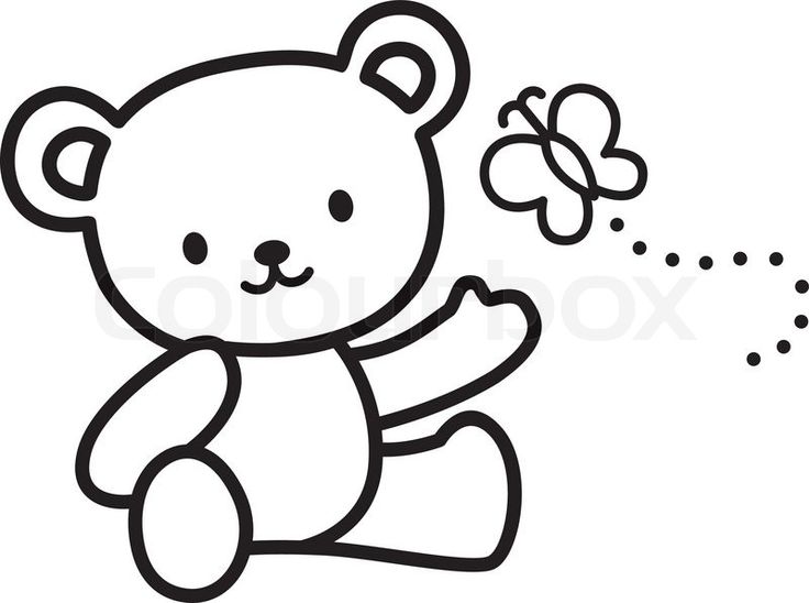 736x548 Bear Easy Fun Pics Images - Teddy Bear Drawing Outline