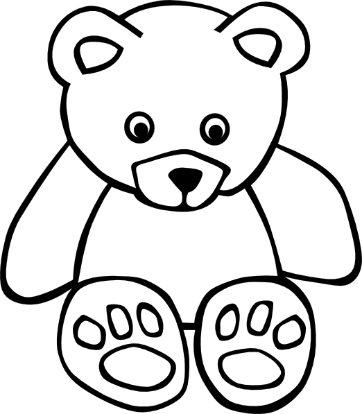 522x597 Outline Teddy Bear - Teddy Bear Drawing Outline