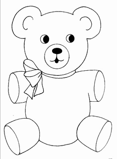 236x319 Teddy Bear Outline Coloring Pages Template - Teddy Bear Drawing Outline