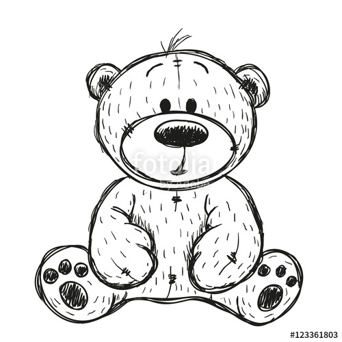 500x500 Drawing Teddy Bear Stock Image And Royalty Free Vector - Teddy Bear Drawing Pics