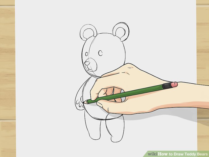 728x546 How To Draw Teddy Bears Steps - Teddy Bear Drawing Pics