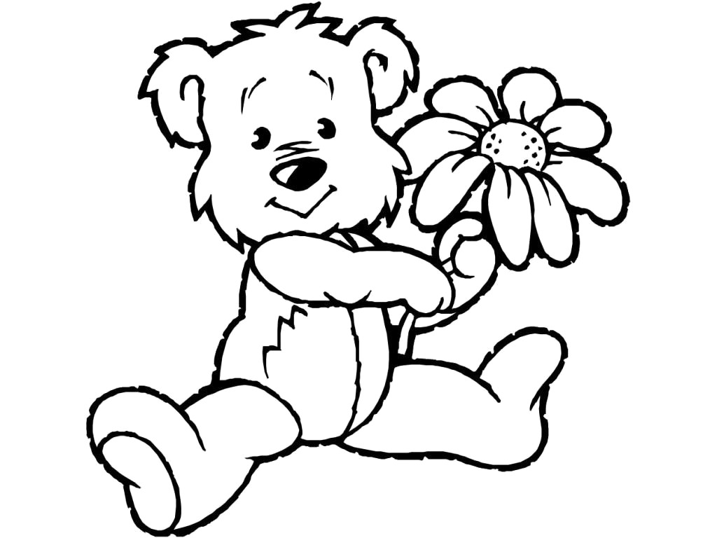 1024x768 Teddy Bear Drawing Outline Bears - Teddy Bear Drawing Pics