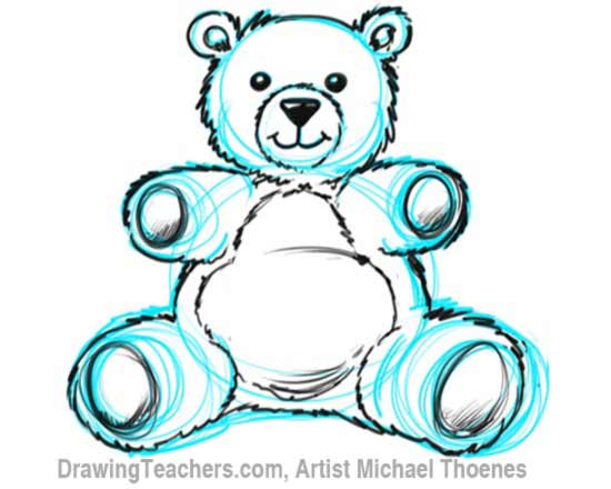 550x440 How To Draw A Teddy Bear - Teddy Bear Drawing Pictures