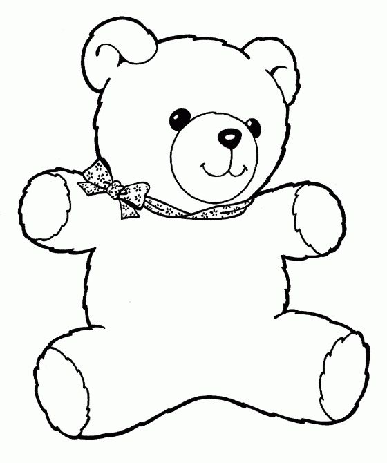 560x670 Line Drawing Teddy Bear - Teddy Bear Drawing Pictures