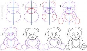 300x177 How To Draw A Teddy Bear Step - Teddy Bear Drawing Step By Step