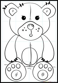 200x288 How To Draw Teddy Bears With Hearts With Easy Step - Teddy Bear Drawing Step By Step