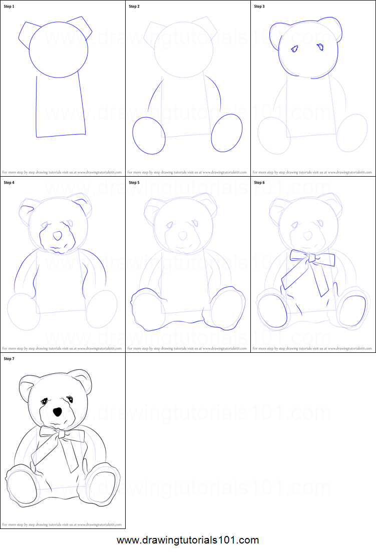 Teddy Bear Drawing Step By Step at PaintingValley.com | Explore ...