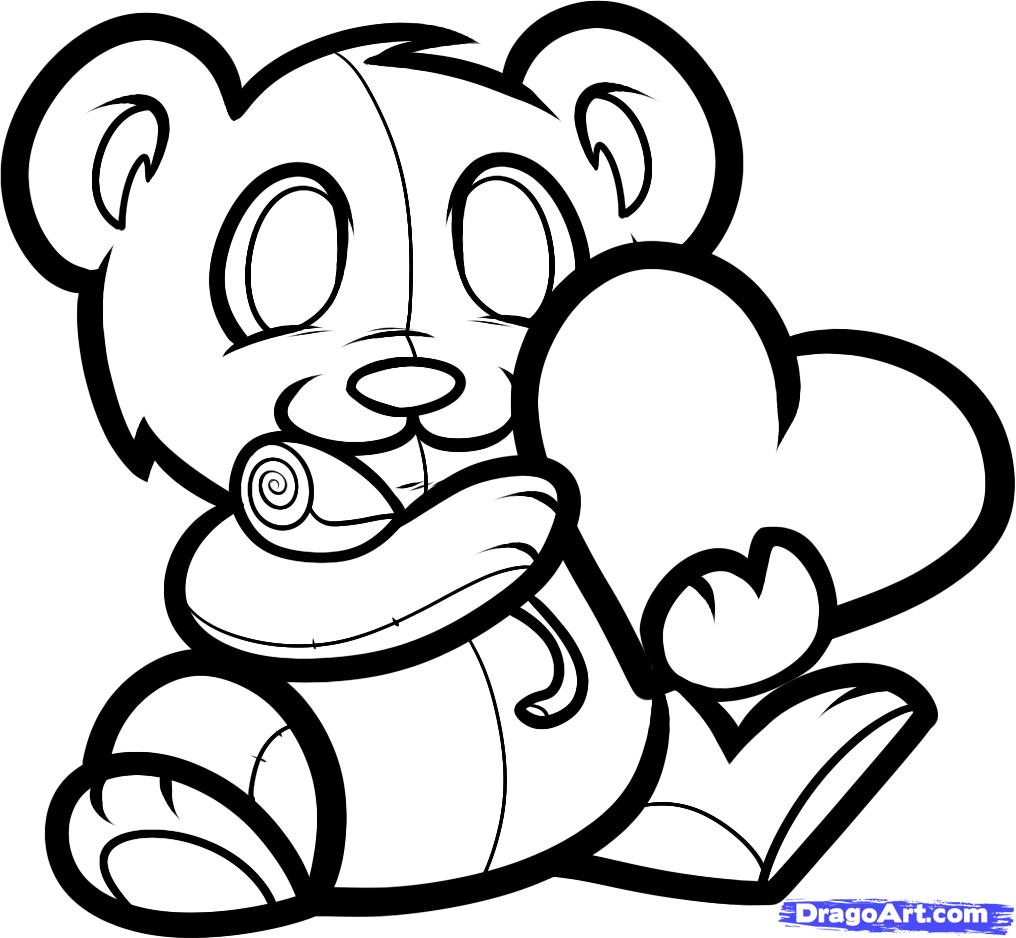1016x938 How To Draw A Teddy Bear Step - Teddy Bear Drawing Step By Step