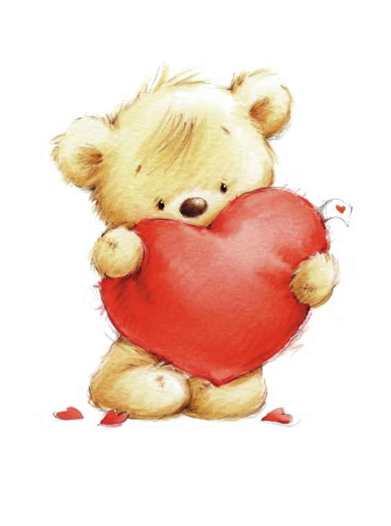 564x758 Teddy Bear With Heart Picture Transparent Stock - Teddy Bear Drawing With Heart