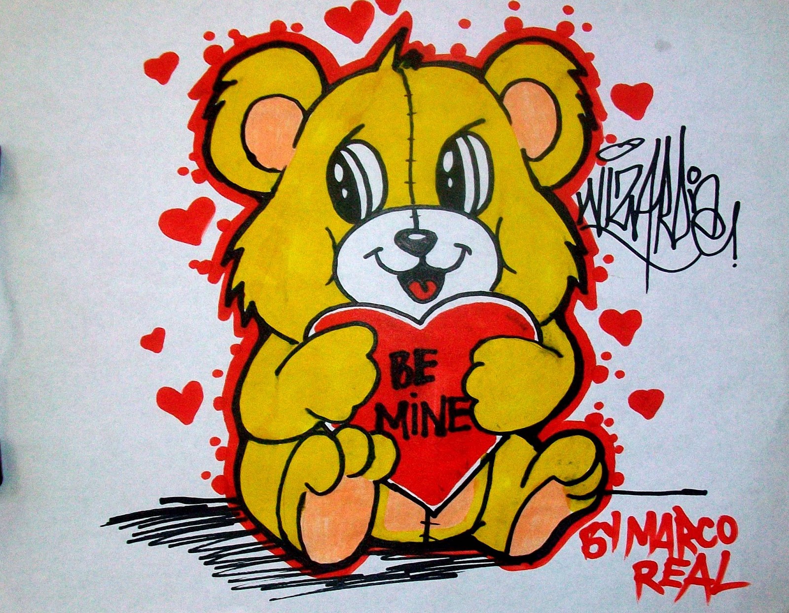 1600x1242 Wizard - Teddy Bear Drawing With Heart