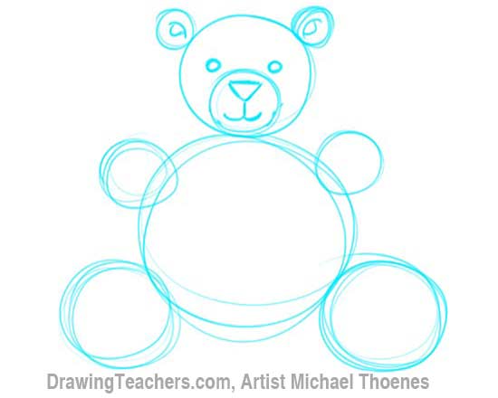 550x440 How To Draw A Teddy Bear - Teddy Bear Face Drawing