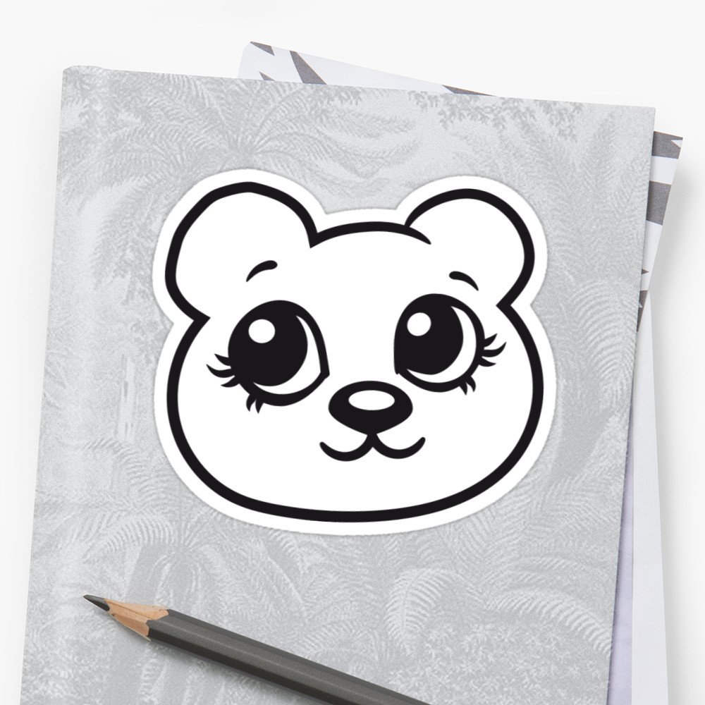 1000x1000 Face Head Female Man Girl Sweet Cute Comic Cartoon Teddy Bear - Teddy Bear Face Drawing