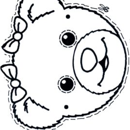 268x268 Polar Bear Face Drawing - Teddy Bear Face Drawing