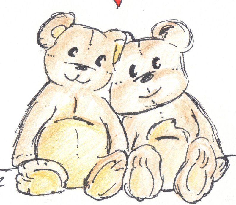 794x691 bear card happy anniversary card old teddy bears drawing etsy - Teddy Bear For Drawing
