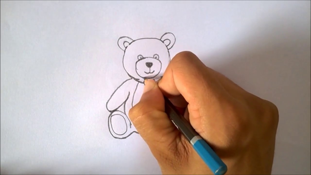 1280x720 How To Draw A Teddy Bear Holding A Heart - Teddy Bear Holding A Heart Drawing